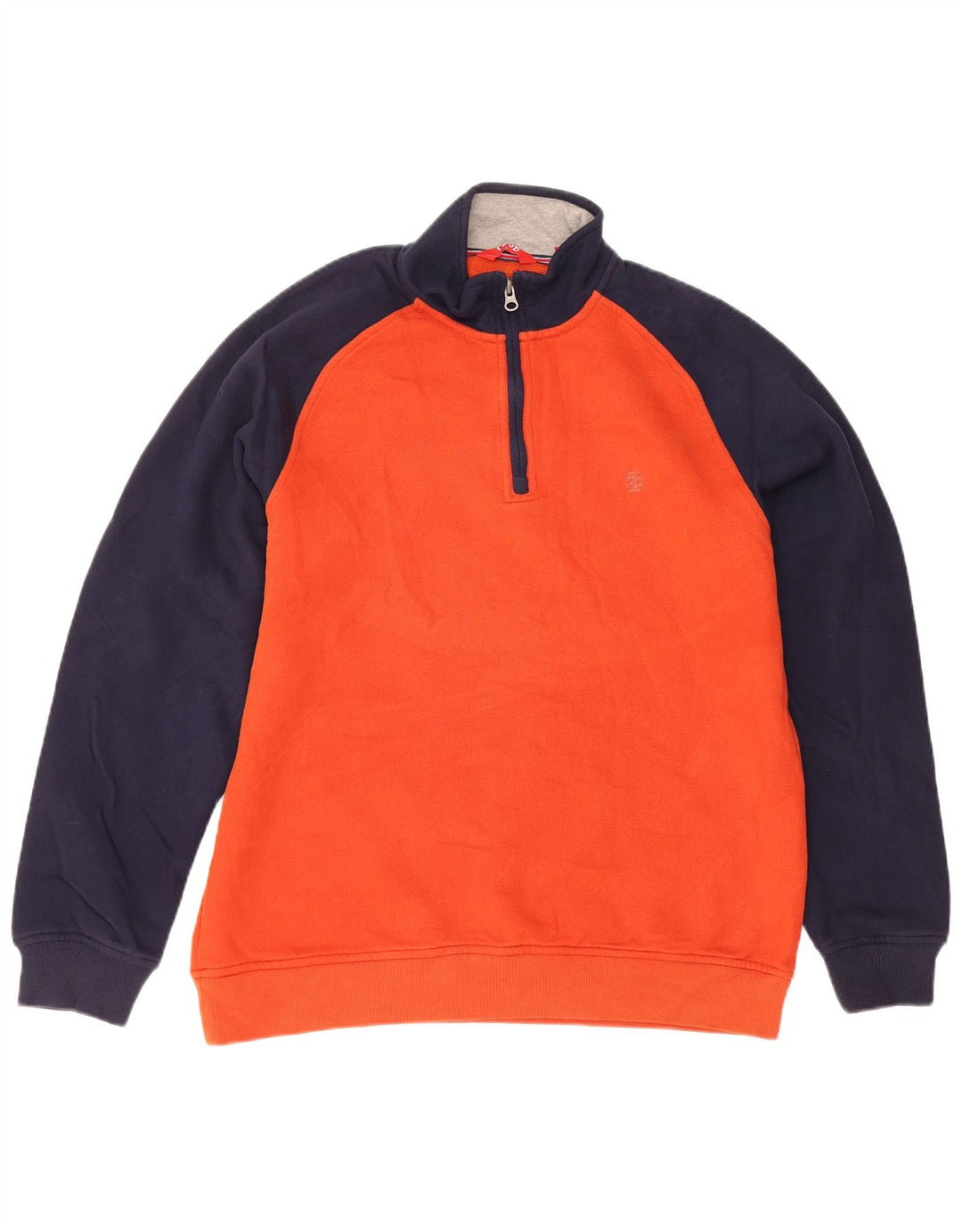 IZOD Sweatshirt med lynlås til mænd Medium Orange Colourblock Bomuld