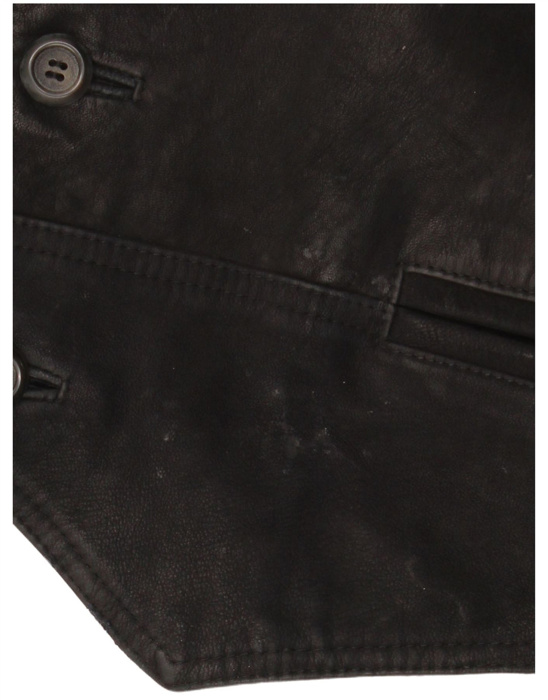 Vintage herre lædervest Stor sort patchwork