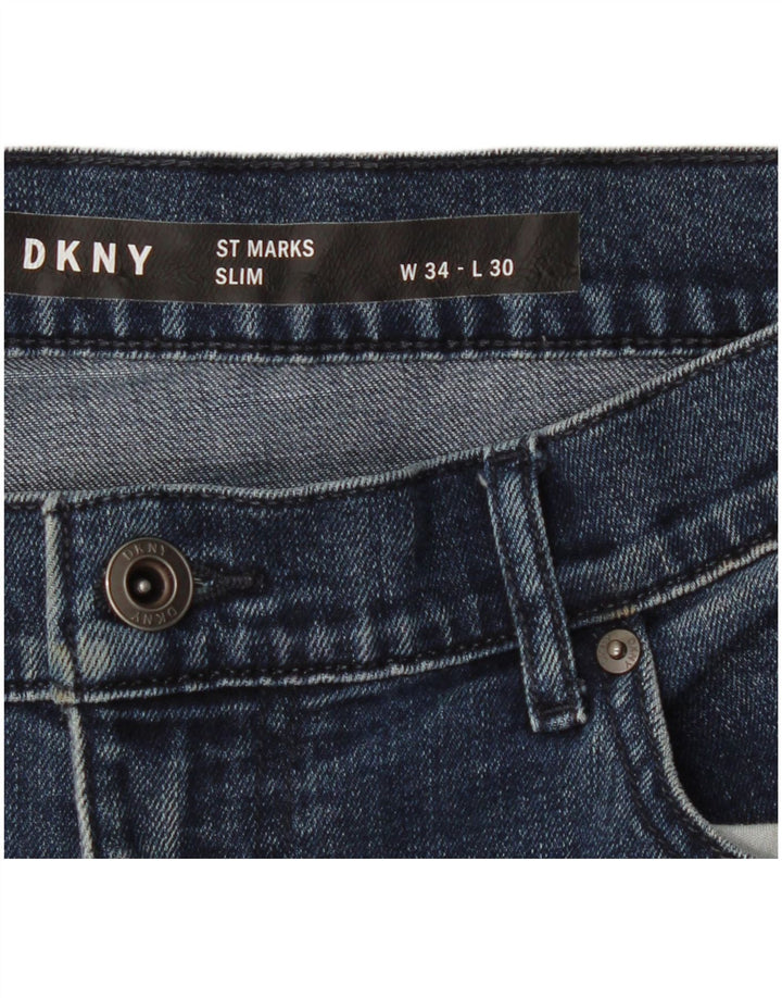 Dkny Herre Slim Jeans W34 L30 Blå Bomuld
