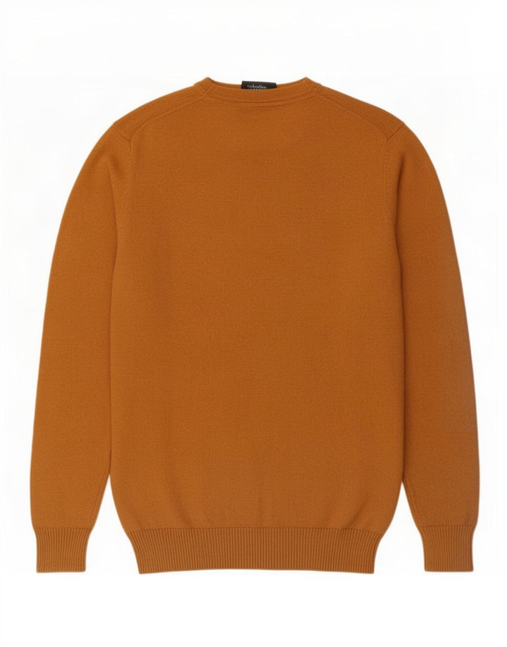 Lyle & Scott Herre sweater med rund hals, lille brun bomuld