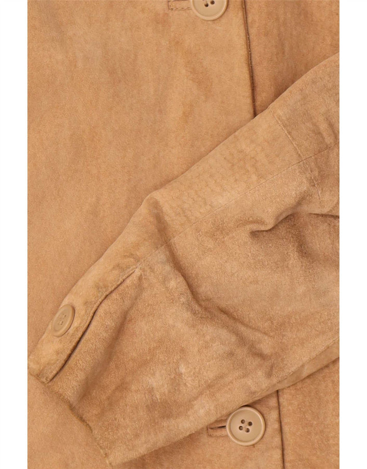 Conbipel Dame Oversized 4-knaps Ruskind Blazer Jacket IT 40 Small Beige