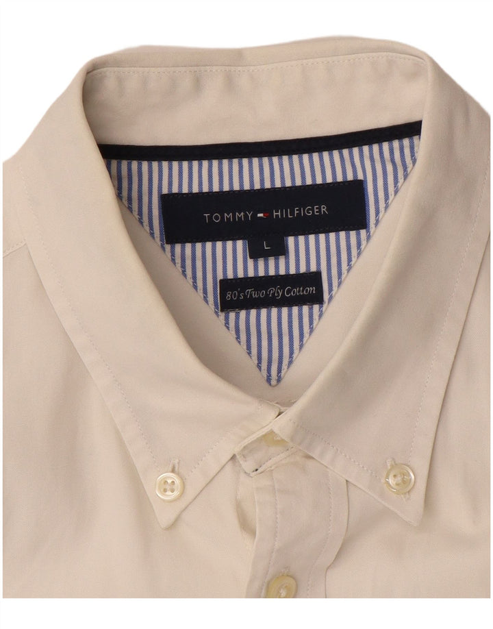 TOMMY HILFIGER Herreskjorte Stor hvid bomuld