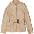 Vintage Military Læderjakke til kvinder IT 44 Medium Beige Læder