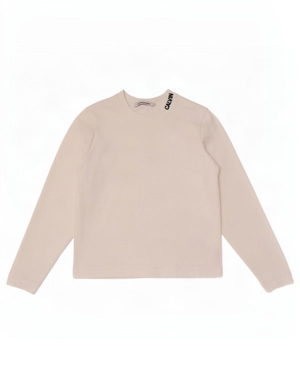 Calvin Klein Jeans Dame Top Langærmet UK 10 Small White
