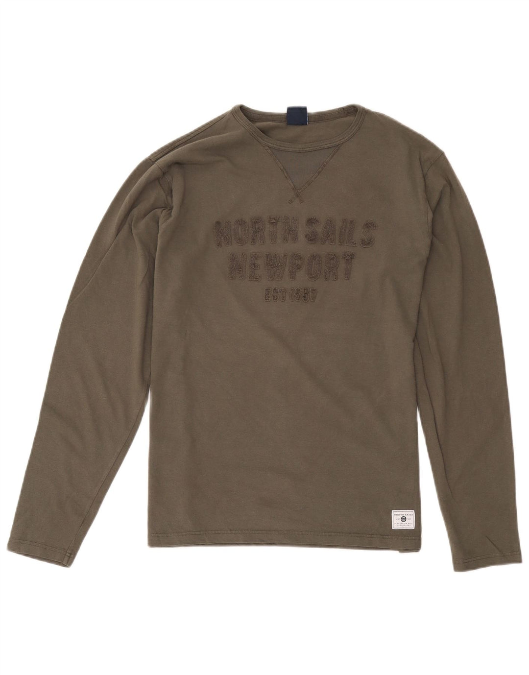 North Sails Herre Regular Fit Grafisk Top Langærmet Medium Khaki Bomuld