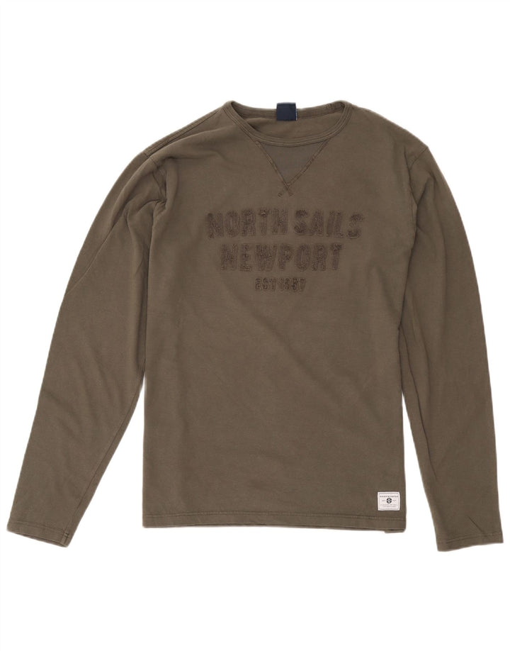 North Sails Herre Regular Fit Grafisk Top Langærmet Medium Khaki Bomuld