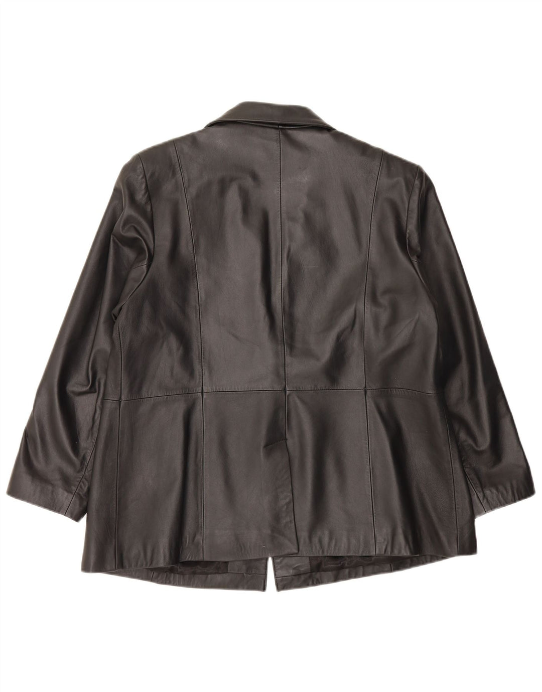 Ann Harvey Dame 1 Knap Læder Blazer Jacket UK 20 2XL Sort