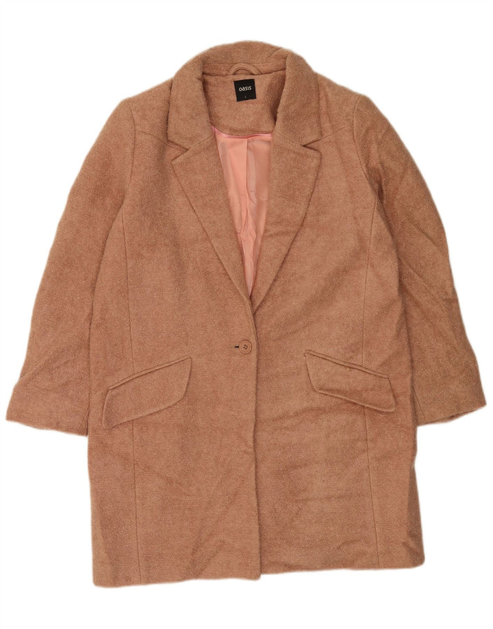 Oasis Dame Overfrakke UK 16 Stor Brun Polyester