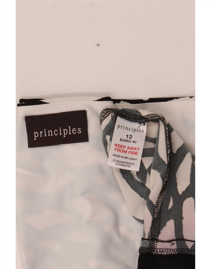 Principper Kvinder Abstrakt A-Line Kjole UK 12 Medium Sort