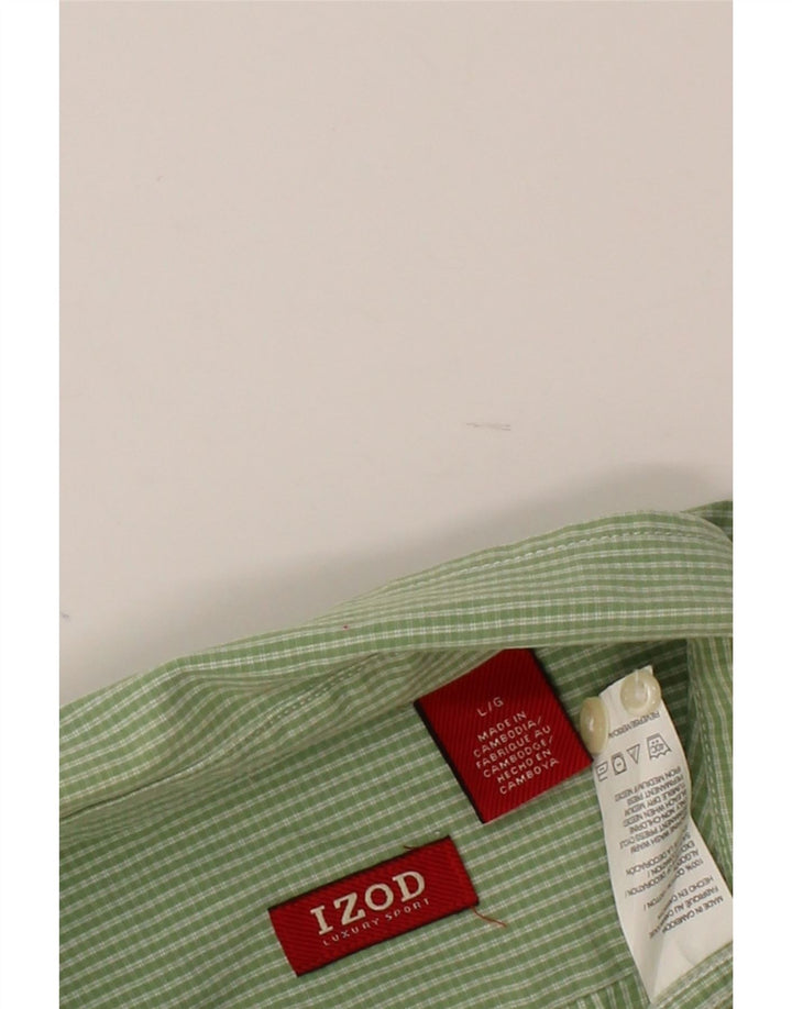 IZOD Mens Shirt Large Green Check Cotton Vintage Izod and Second-Hand Izod from Messina Hembry 