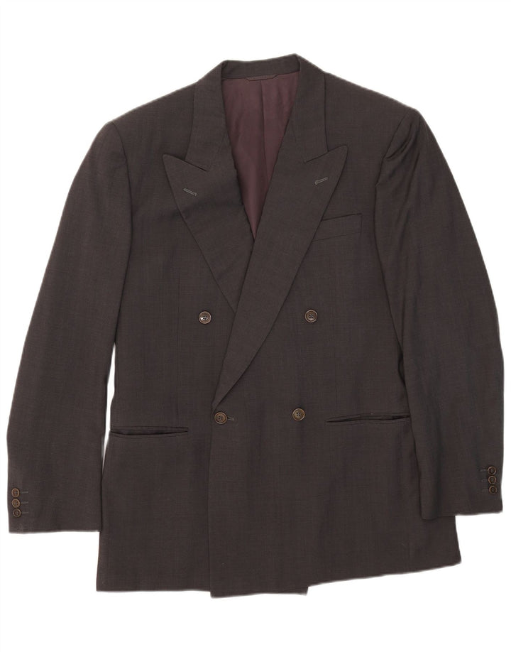 Nino Cerruti Herre Double Breasted Blazer Jacket IT 50 Stor Grå Uld