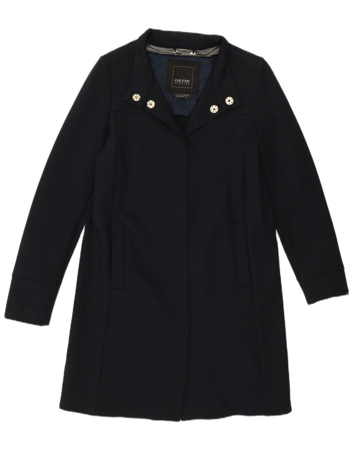 Geox Womens Respira Overfrakke UK 8 Small Navy Blue Cotton