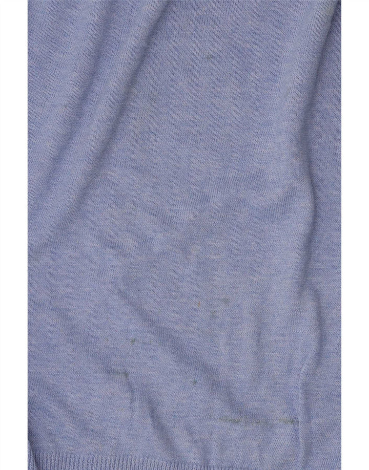Zara Dame V-hals sweater UK 14 Medium Blue Polyester