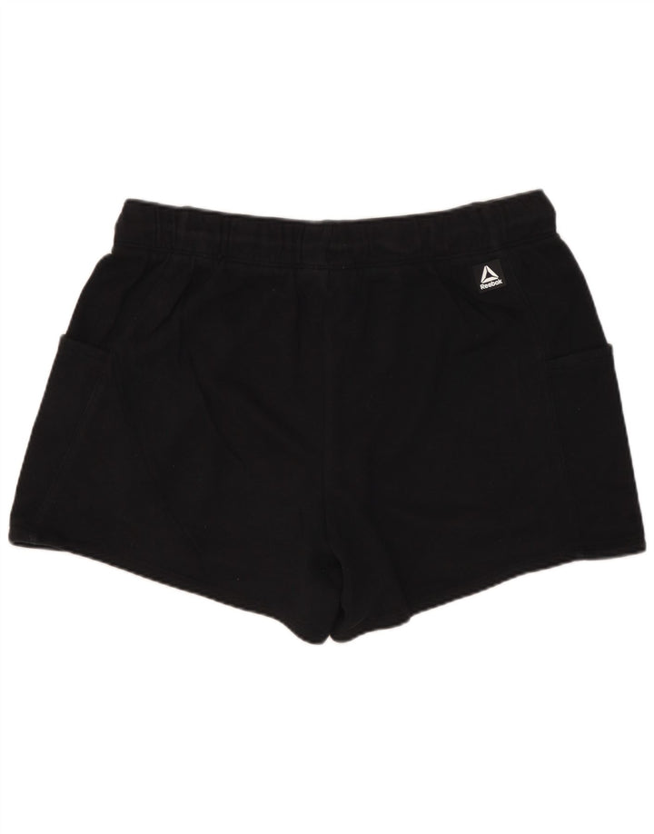 REEBOK sportsshorts til kvinder UK 14 Stor sort bomuld