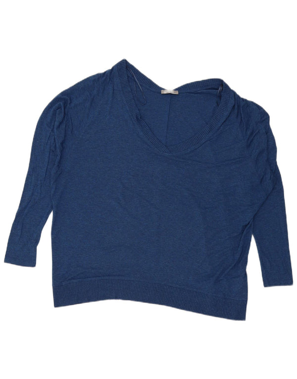 Zara Dame Oversized Top Langærmet UK 14 Medium Blue Viscose