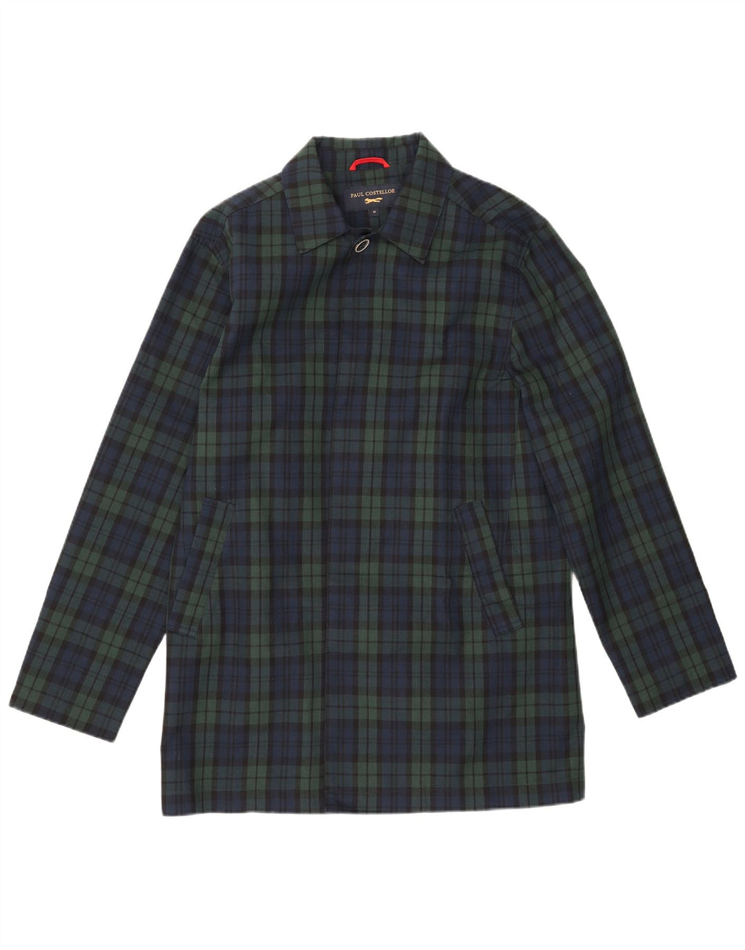 PAUL COSTELLOE Overfrakke til mænd UK 38 Medium Navy Blue Ternet polyester