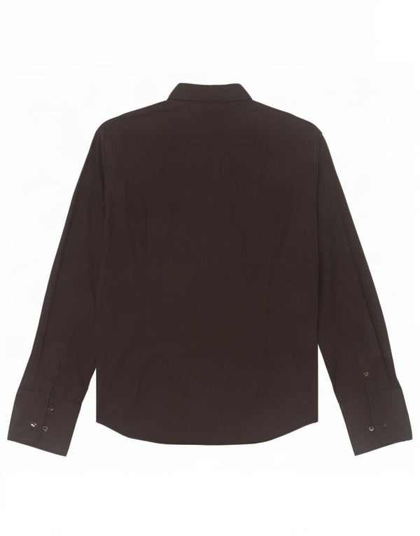 Hugo Boss Herre Slim Fit Formel Skjorte Størrelse 43 17 XL Sort Bomuld