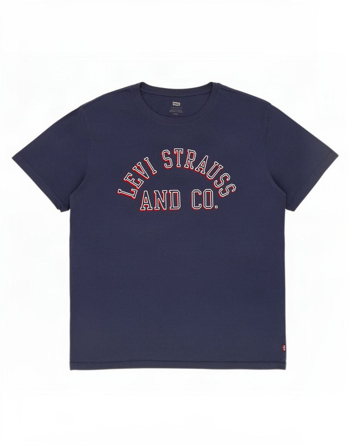 Levi's Herre grafisk T-shirt Top Medium Marineblå Bomuld