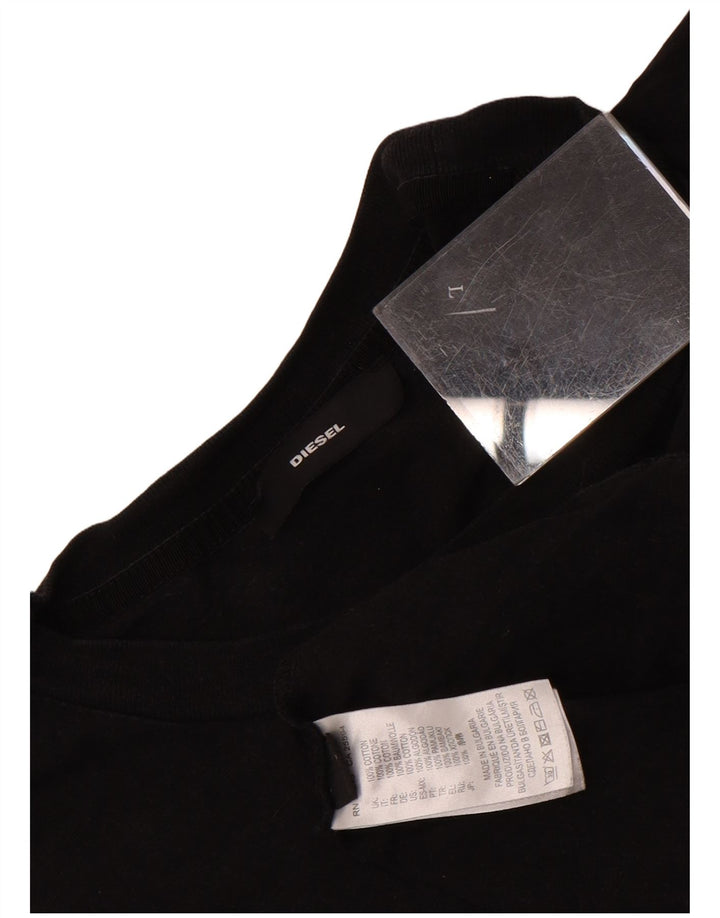 Diesel Herre Grafisk T-Shirt Top Stor Sort Bomuld