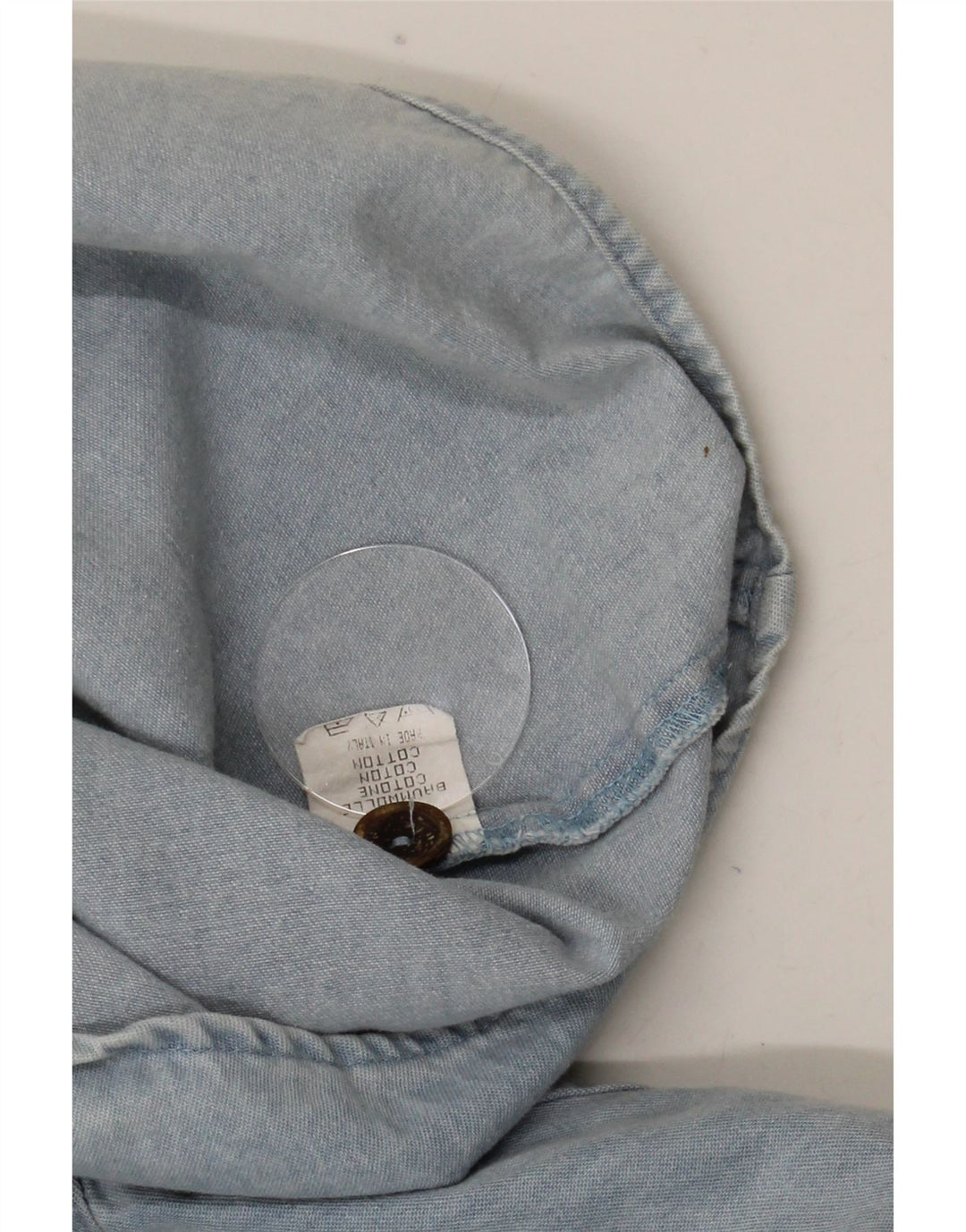 Vintage denimskjorte til mænd, stor blå blomstret bomuld