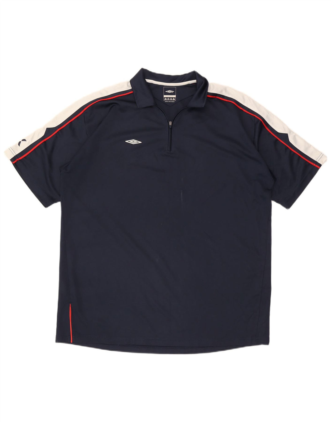 Umbro Poloskjorte med lynlås til mænd 2XL Marineblå Colourblock Polyester