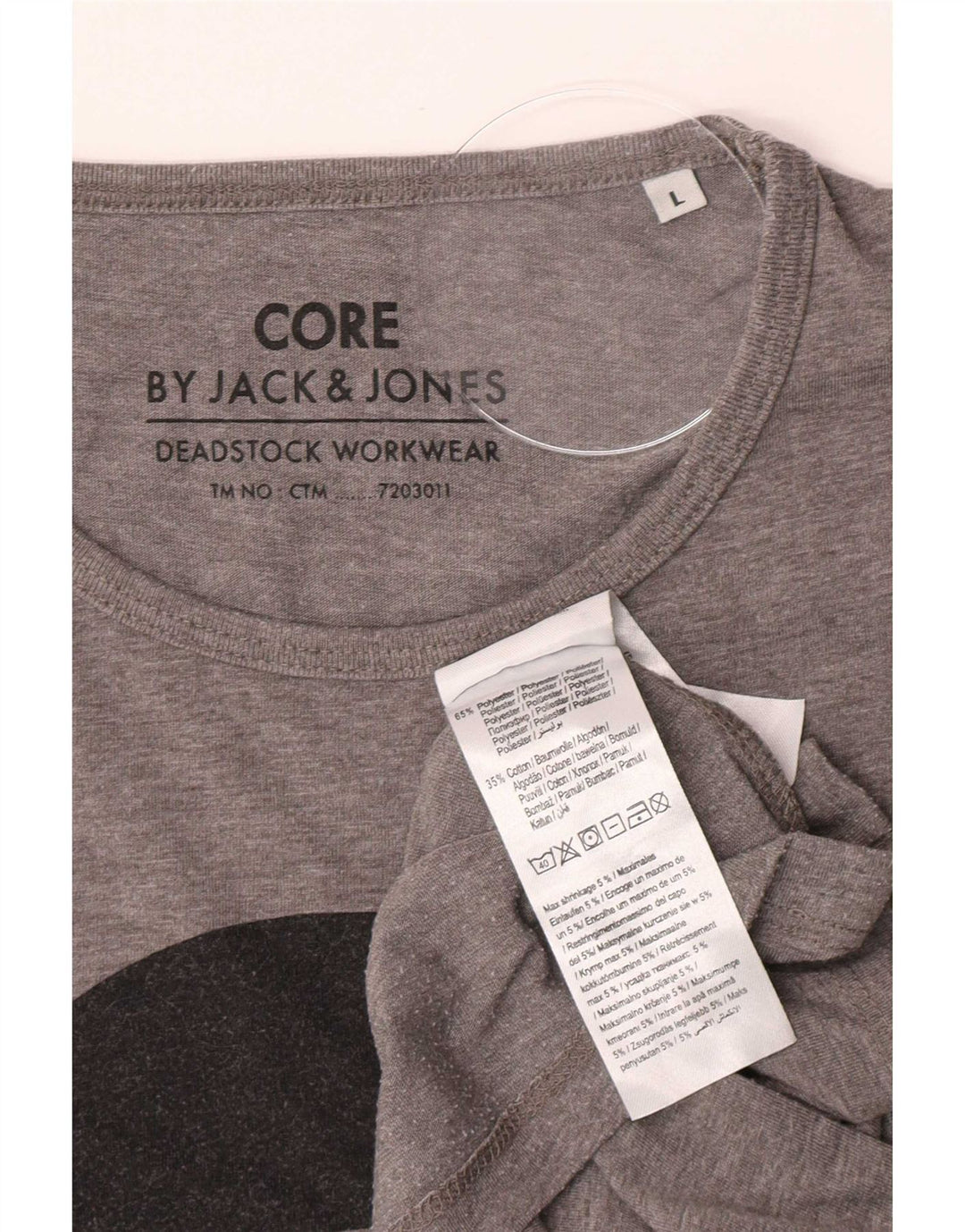 Jack & Jones Herre Core Grafisk T-Shirt Top Stor Grå Polyester