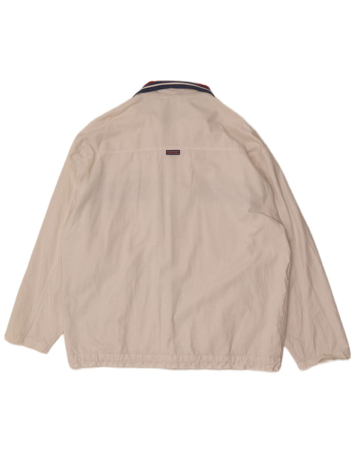 Vintage træningsdragt til mænd Topjakke XL Hvid Colourblock Bomuld