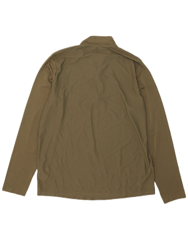 Adidas Herre Aeroready Zip Neck Pullover Træningsdragt Top Stor Khaki Polyester