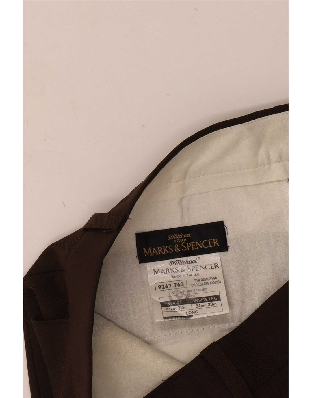 Marks & Spencer Straight Casual bukser til mænd W32 L26 brun polyester