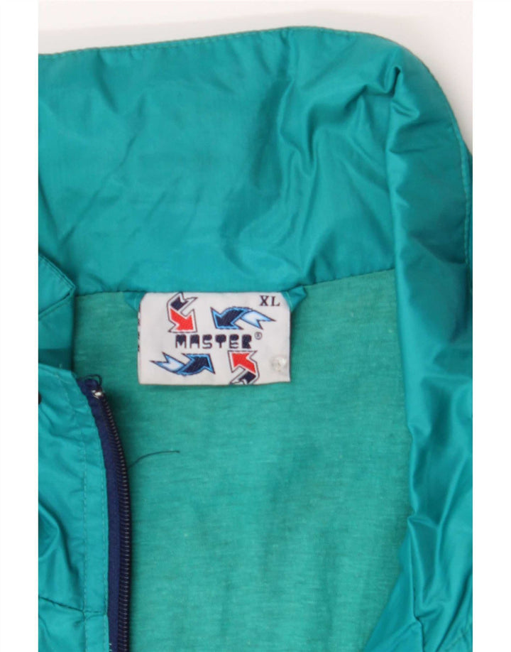 Master Træningsdragt med hætte til mænd Topjakke XL Blå Colourblock Nylon