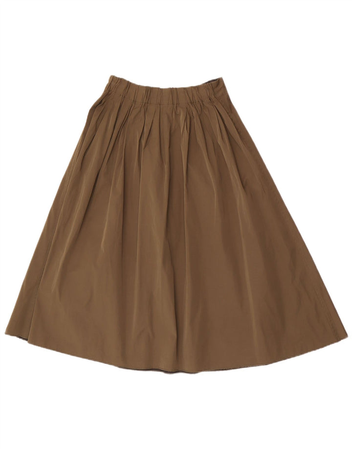 Zara højtaljet nederdel med høj talje til kvinder XS W24 Khaki Polyester