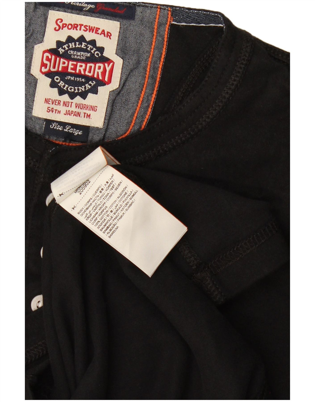 Superdry T-shirt top til mænd, stor sort bomuld