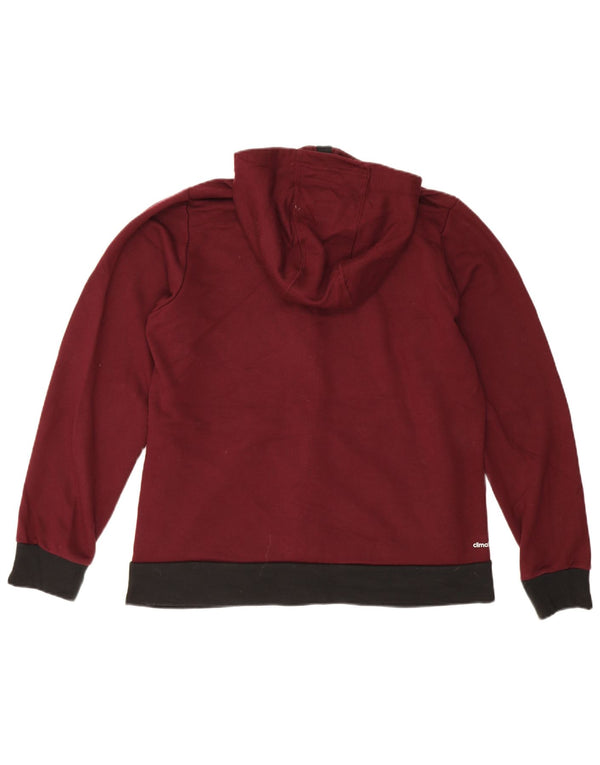 Adidas Herre grafisk hættetrøje med lynlås Large Burgundy Colourblock Polyester
