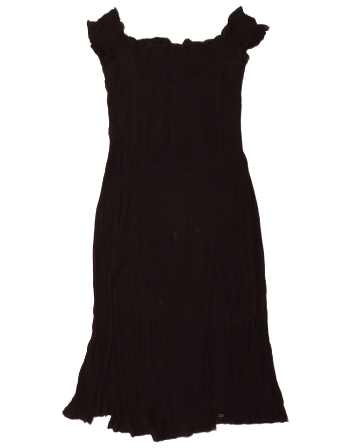 Superdry Kvinder Off Shoulder Kjole UK 10 Small Black Viscose