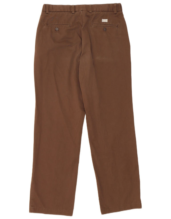 Marks & Spencer Mens Blue Harbour Straight Chino Trousers W34 L31 Brown
