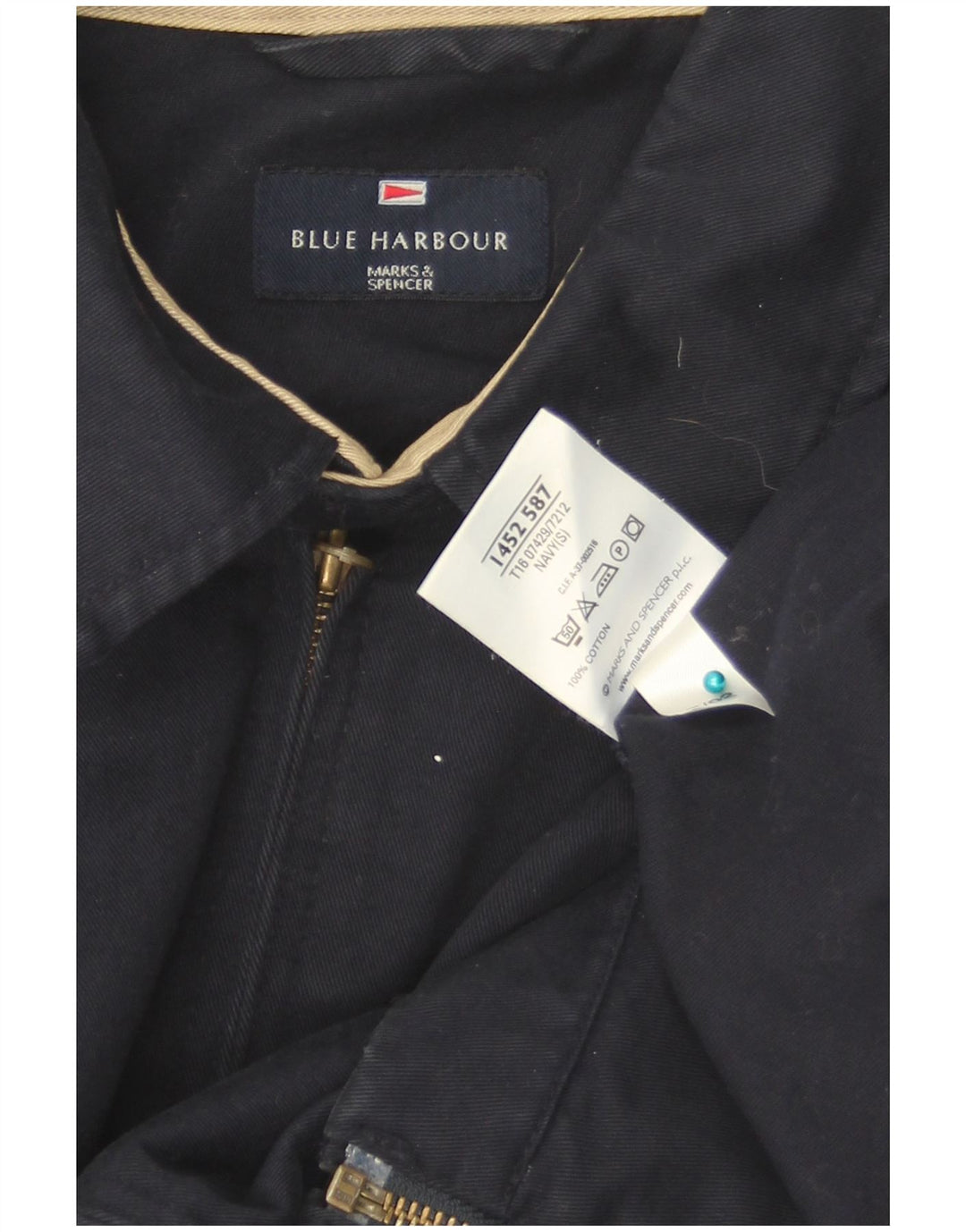 Marks & Spencer Herre Blue Harbor Bomber Jacket UK 36 Small Navy Blue