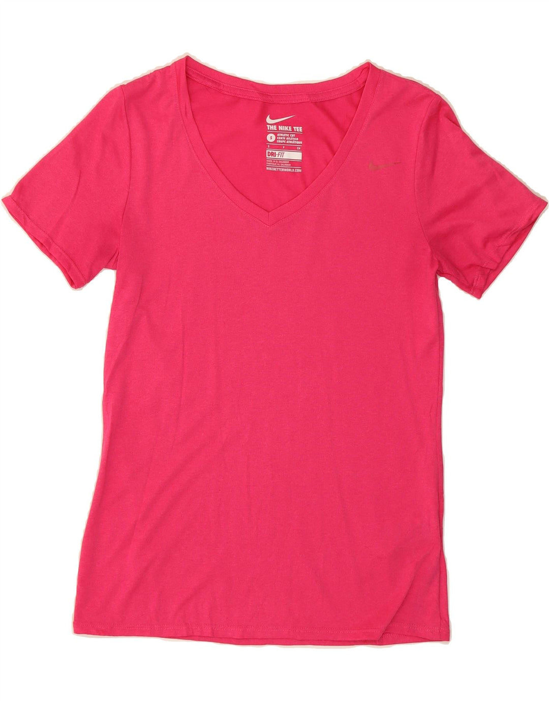 NIKE Womens Athletic Fit  T-Shirt Top UK 8 Small Pink Polyester Vintage Nike and Second-Hand Nike from Messina Hembry 
