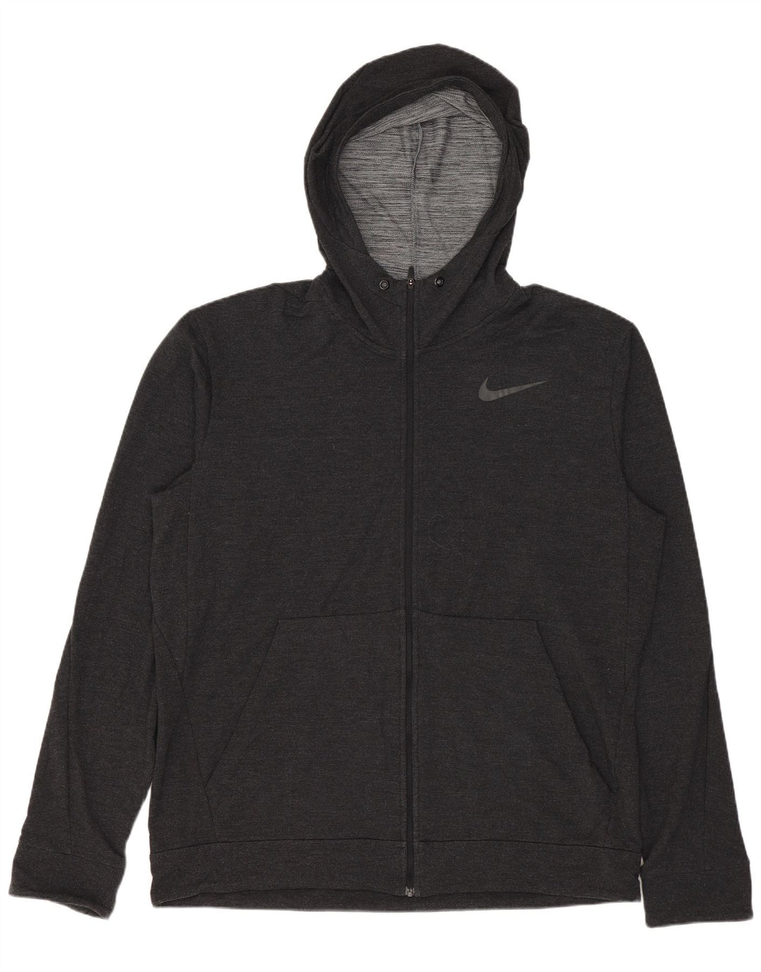 Nike Herre Dri Fit Hættetrøje Sweater med lynlås Large Grå Rayon