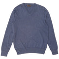 Marks & Spencer Herre V-hals sweater mellemblå bomuld