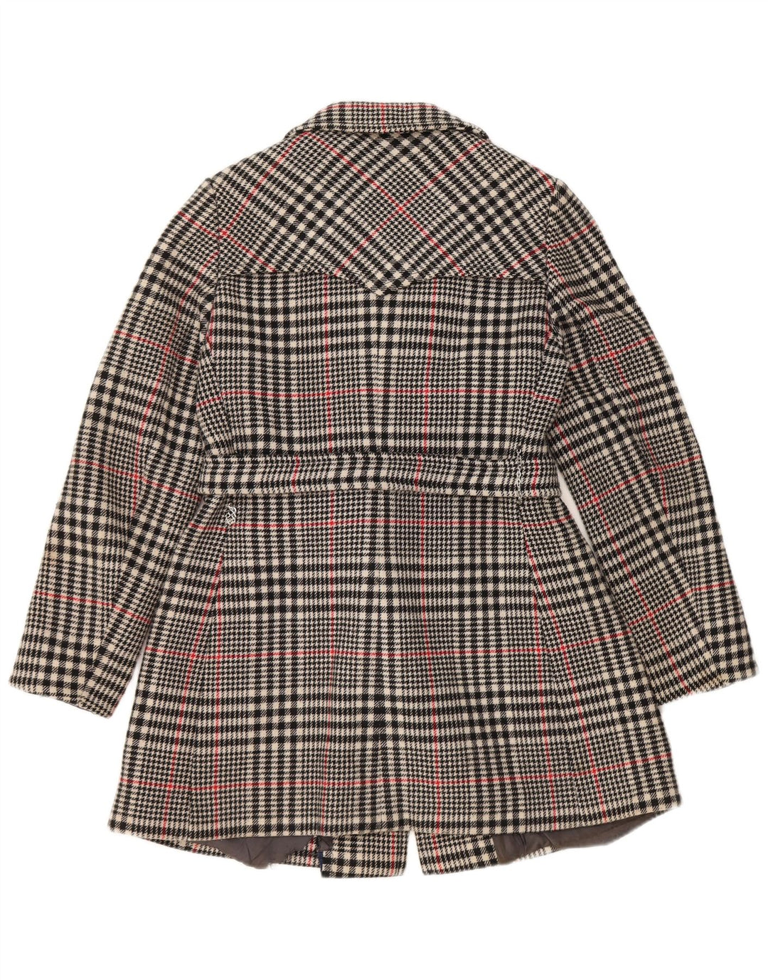 Vintage dobbeltradet trenchcoat til kvinder IT 46, stor grå ternet