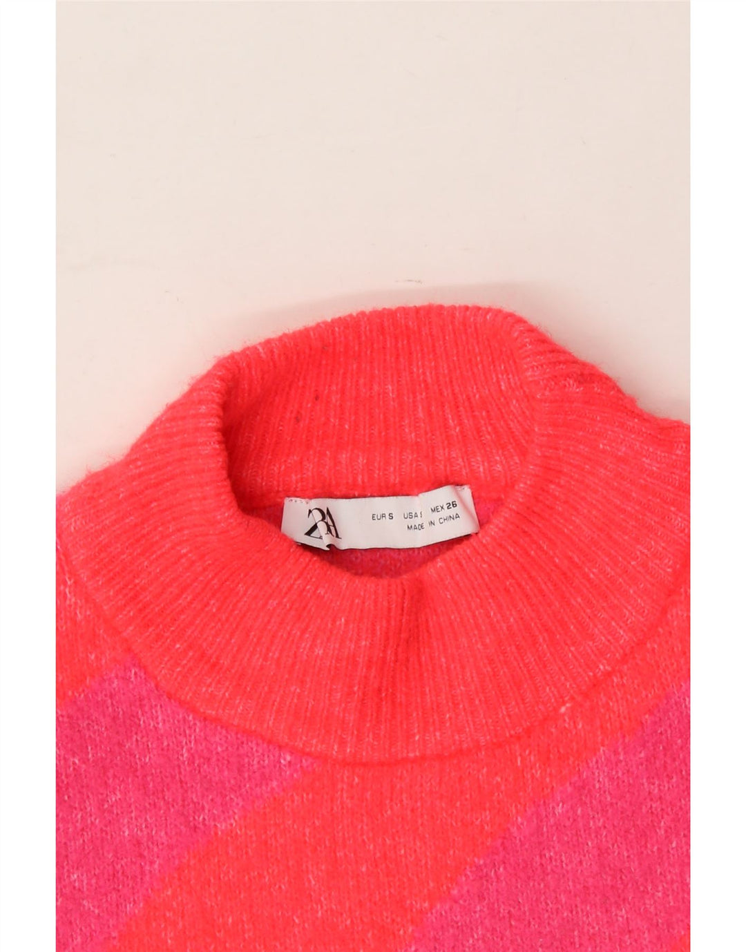ZARA Womens Crop Turtle Neck Jumper Sweater UK 10 Small Red Striped Vintage Zara and Second-Hand Zara from Messina Hembry 