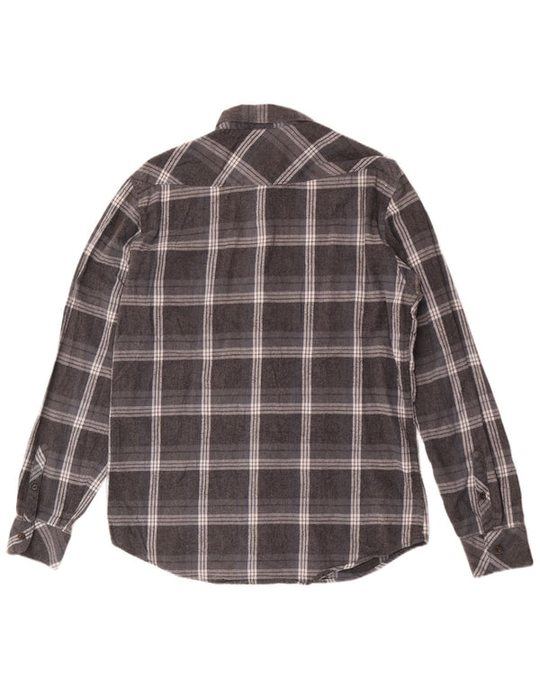 Billabong herre flannel skjorte stor grå plaid bomuld