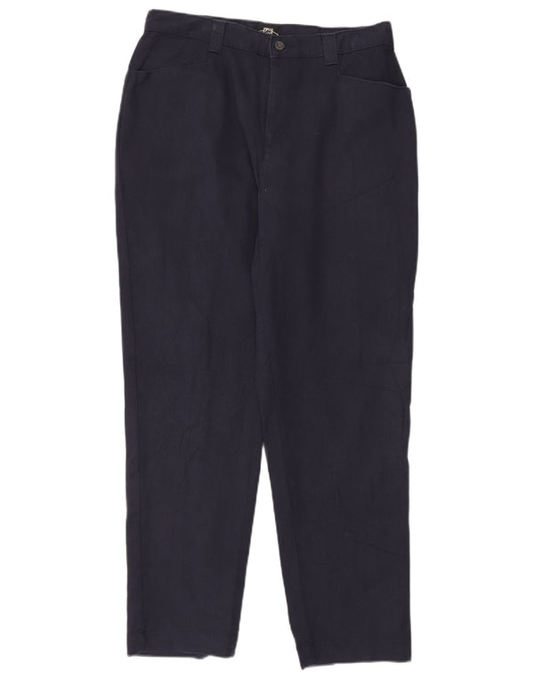 Lee Womens Tapered Casual Trousers US 12 Large W30 L29 Navy Blue Cotton