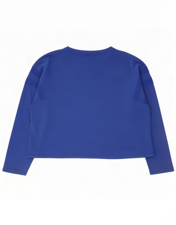 Zara Dame Trafaluc Crop Oversized Top Langærmet UK 10 Lille Blå