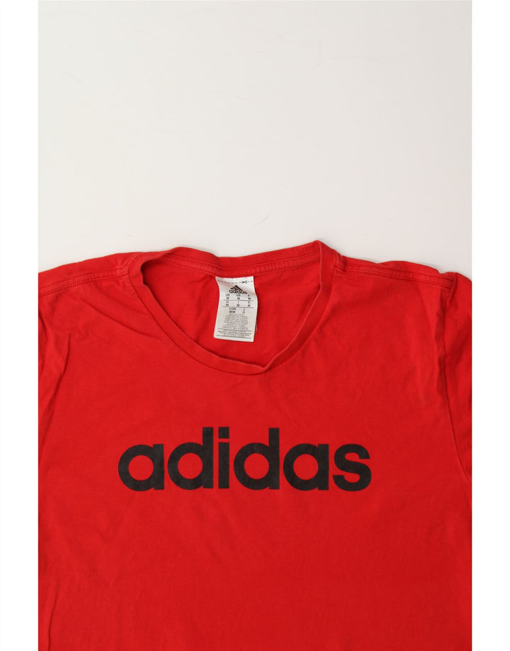 ADIDAS Mens Graphic T-Shirt Top Medium Red Cotton Vintage Adidas and Second-Hand Adidas from Messina Hembry 