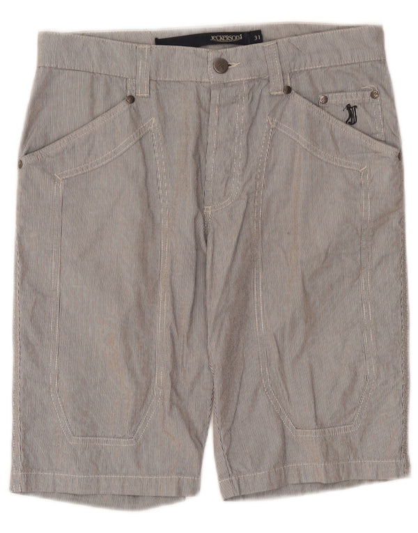 Jeckerson Herre Bermuda Shorts W31 Medium Grey Pinstripe Bomuld