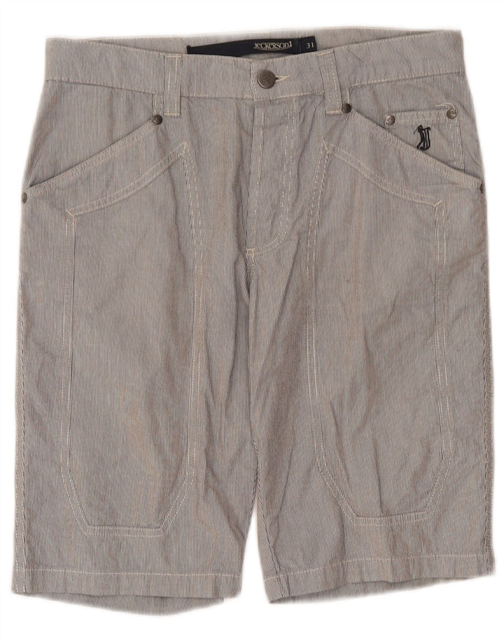 Jeckerson Herre Bermuda Shorts W31 Medium Grey Pinstripe Bomuld