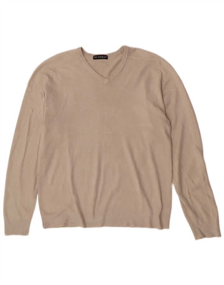 Marks & Spencer Herre Autograph V-hals sweater Medium Beige
