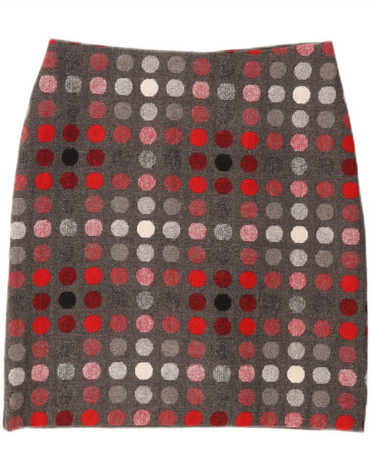 Marks & Spencer lige nederdel til kvinder UK 12 Medium W30 Grå Polka Dot