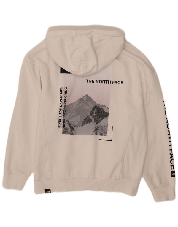 The North Face Womens Graphic Hoodie Jumper UK 14 Large White Cotton